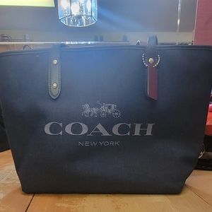 Coach dark denim color larger purse, New, no tags